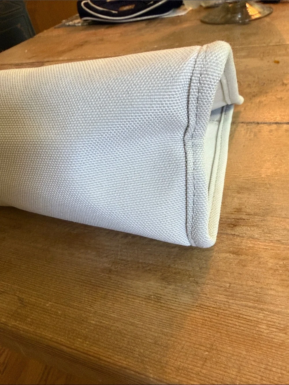 Dior Cream Canvas Cosmetic Pouch with Embossed Logo